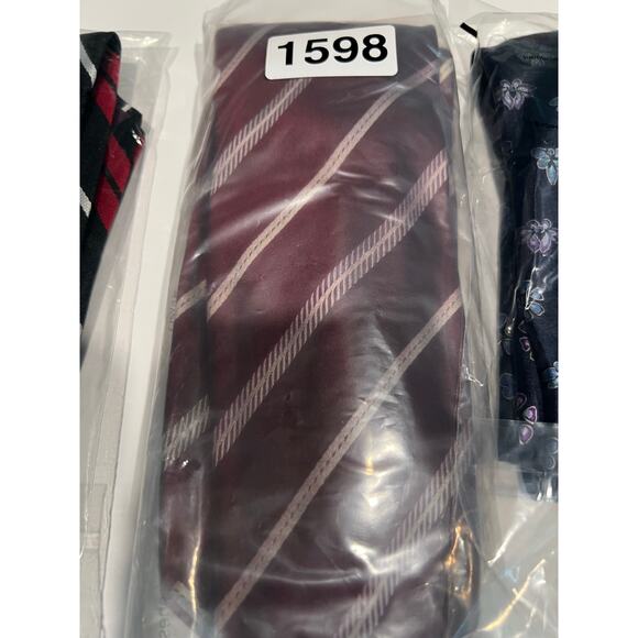 Luigi Borrelli Napoli Silk Neck Tie Made in Italy Maroon Red Pink Stripes JP - Picture 6 of 6